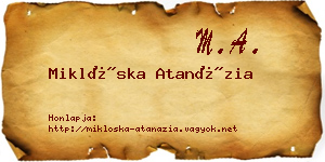 Miklóska Atanázia névjegykártya